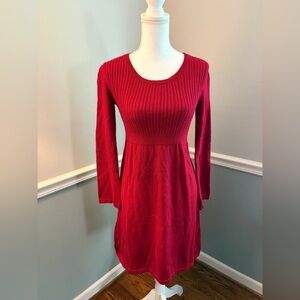 Madison Red Long Sleeve A-Line Dress- Medium